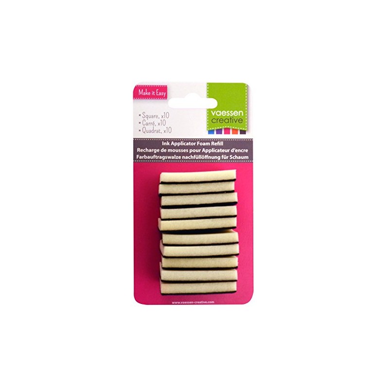 Vaessen Creative Spare Foams for Ink applicator x10, Black, 3.5x4.5x0.5