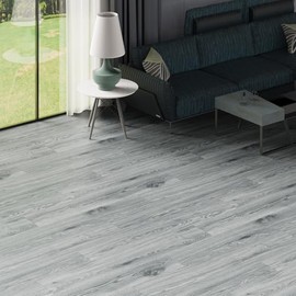 FLOREXP Vinyl Flooring - Lino Flooring with Washed Grey Effect, 2.0mm 36pcs Waterproof, for Kitchen Living Room (54Sq.Ft, Washed Grey)