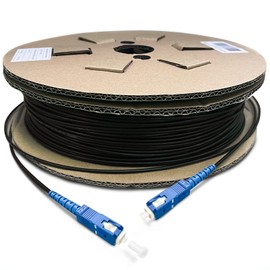 100 Meters SC to SC Fiber Optic Patch Cable, Outdoor Armored Single Mode SC/UPC to SC/UPC Fiber Jumper Optical Patch Cord- SIMPLEX - 9/125um - OS1/OS2 Compatible, LSZH Black