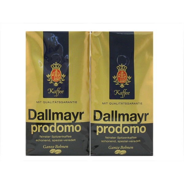 Dallmayr Prodomo Whole Beans Coffee 2 Packs X 17.6oz/500g (Pack of 2)