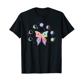 Watercolor Butterfly Moon Phases Meditation Peace Love Women T-Shirt