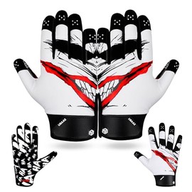 LISAAZ Football Gloves Ball Feel Sensation Ultra Sticky Grip, Lightweight & Breathable Receiver Gloves, Flexible & Secure Fit Youth & Adult Sizes