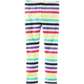 Carter's Girl's Cotton Stretch Capri Leggings, Stripe, 18 Months