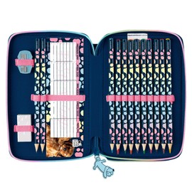 Derform Cute Dog Pencil Case Filled 2 Compartments Pencil Case Pencil Case