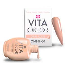 ONE SHOT - VITA COLOR Rubber Gel, Adicionado con Calcio, Vitamina E y Queratina, 14 mL. (OPAL ROSE)                                                   