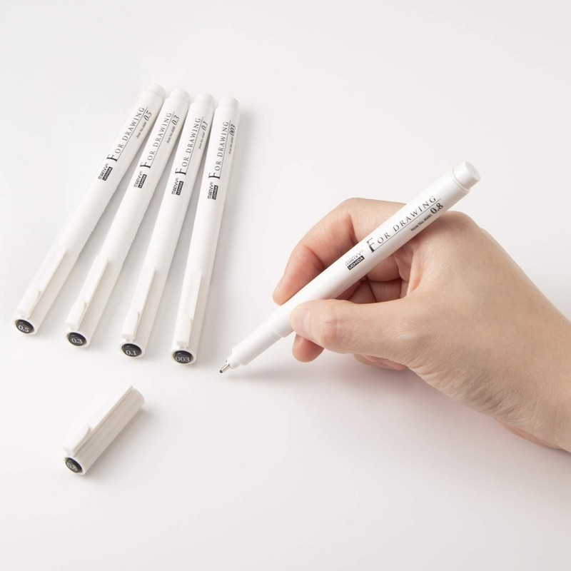 FOR DRAWING 水性顔料ドローイングペン Black 5本セット No.4600-5A