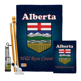Canada Provinces Alberta Garden House Flags Kit Regional Canadian Territories Region Country Particular Area Small Decorative Gift Yard Banner Made in USA 28 X 40