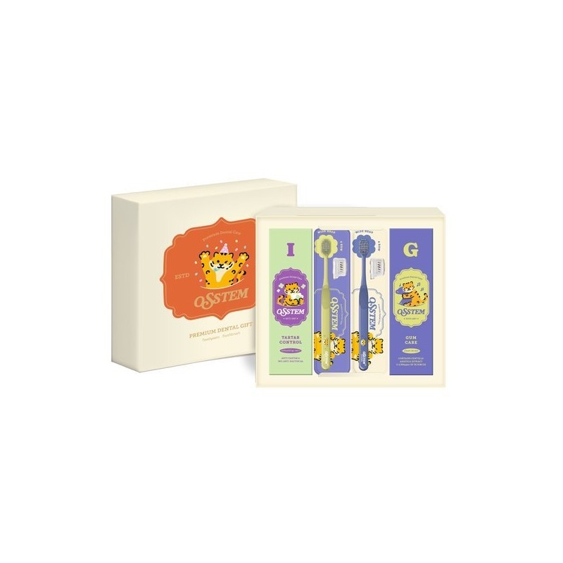 Osstem Dental Care Gift Set (2 Toothpastes + 2 Toothbrushes)