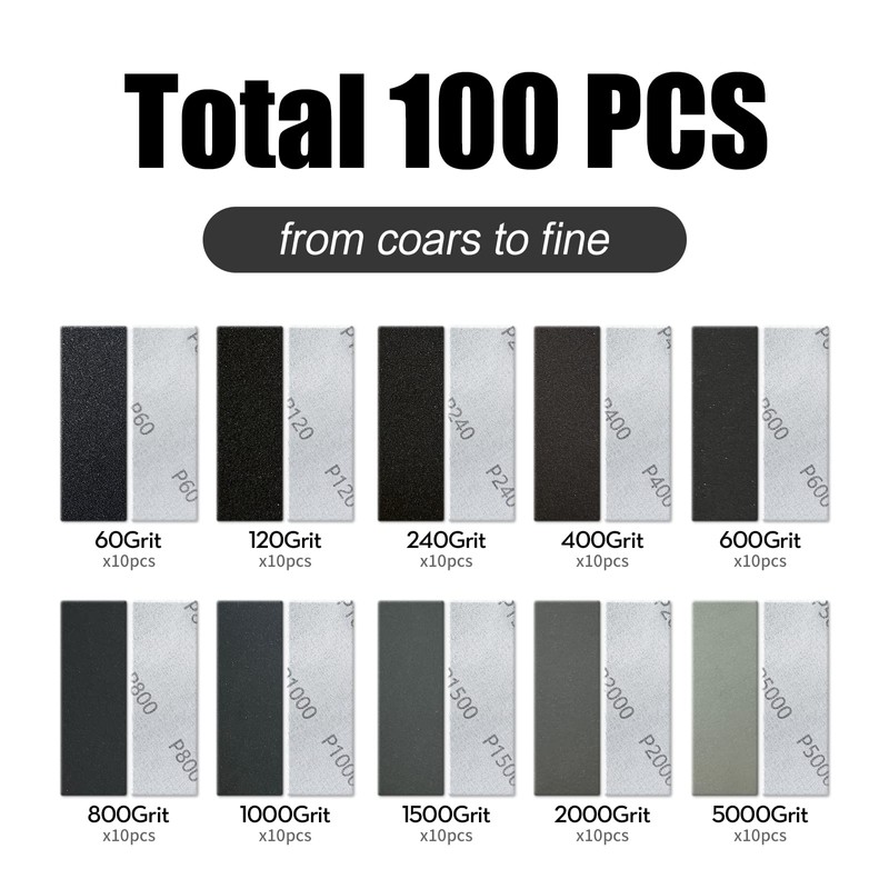 100PCS Wet Dry Micro Sander Sandpaper 60 120 240 400