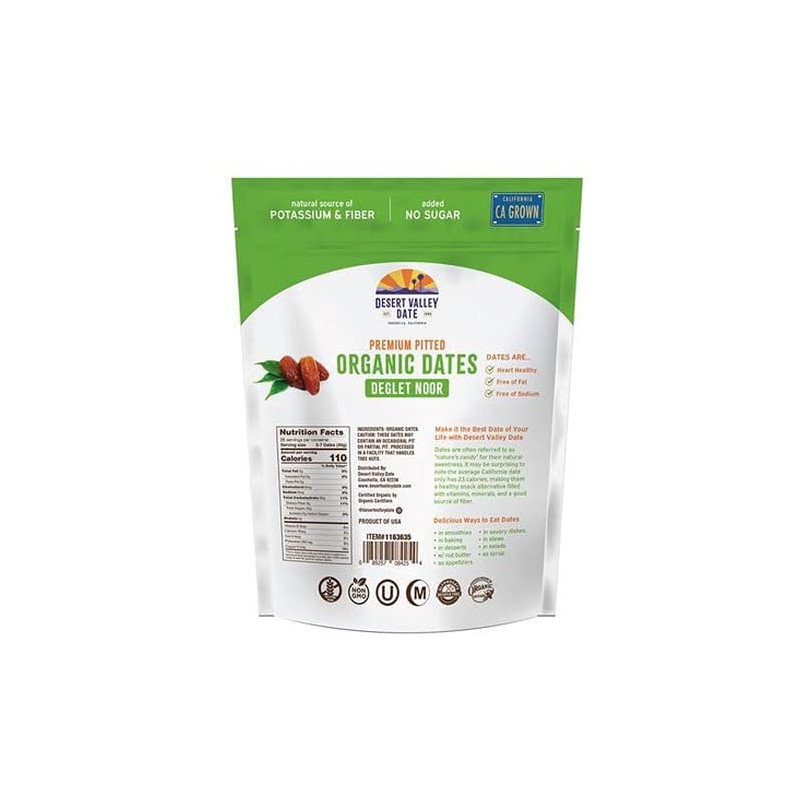 Generic Desert Valley Date ~ ORGANIC Deglet Noor Premium Pitted