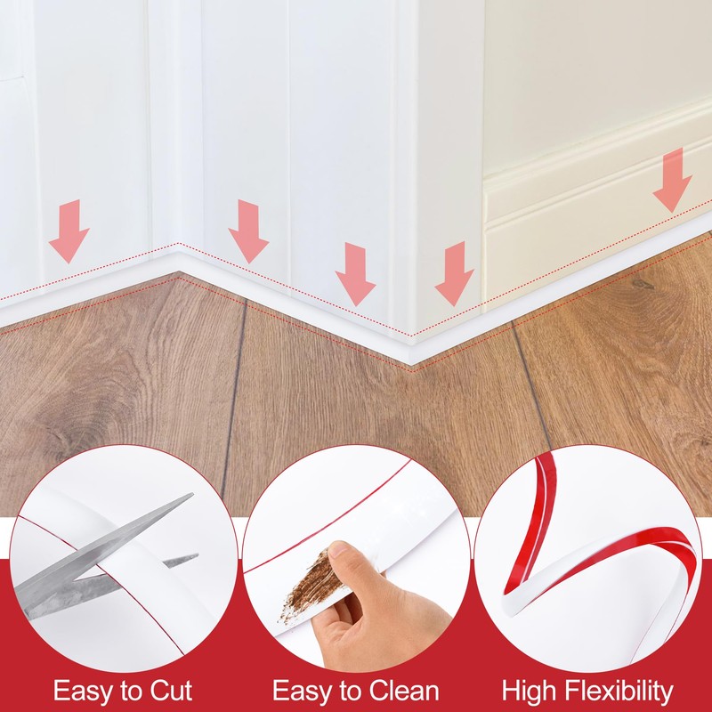 ToLanbbt Flexible Quarter Round Molding, 240 Inch Peel and Stick