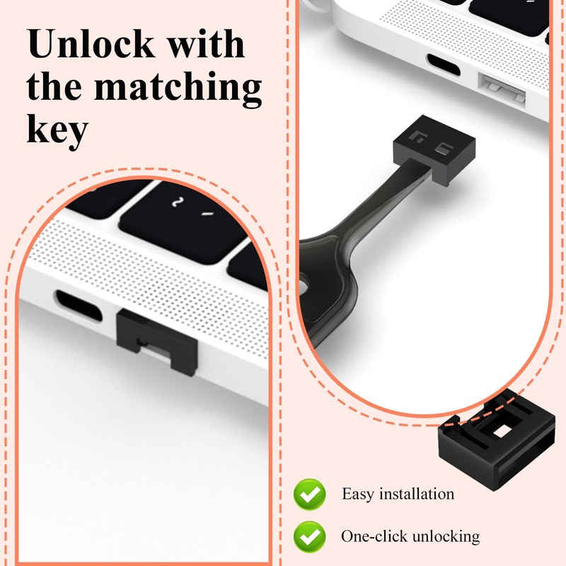 24PCS USB Port Lock with 2 Key Laptop Security Locks
