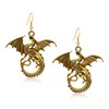 T-ztoss Gold Dinosaur Fantasy Statement Dragons Earrings Gothic Unique Animal