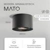 MATO 1 x LED Surface-Mounted Spotlight, Black, Extra Flat and