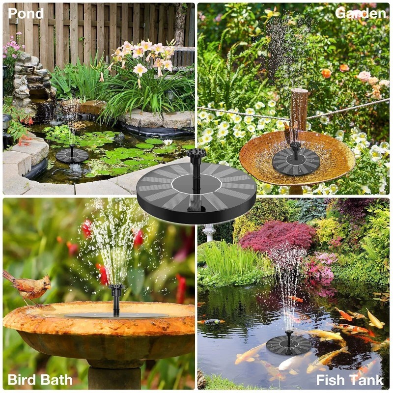 AISITIN Solar Power Bird Bath Fountain Pump Upgrade 1.5W Solar
