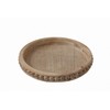 Whitewashed Round Decorative Wood Tray