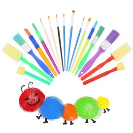 30 Pcs Brush Set Sponge Brush Head Doodle Painting Set for Kids Watercolor Painting DIY Arts and Crafts