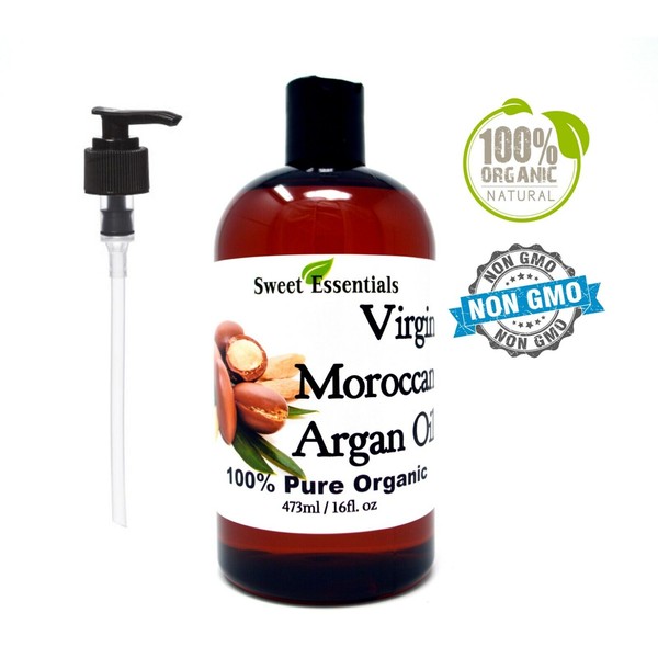 Organic Unrefined Moroccan Argan Oil | 16oz | Imported From Morocco | 100% Pure