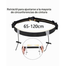2 Cinturones Para Correr Mujer,con 6 Bucles de Gel, Cinturon Running, Ajustable, con banda reflectante, Ideal Para Entrenamientos y Carreras, Ajuste S