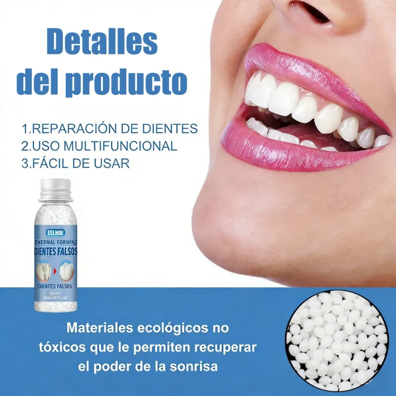 3pcs Perlas Reparación Dientes Postizosdientes Gránulos 30ml