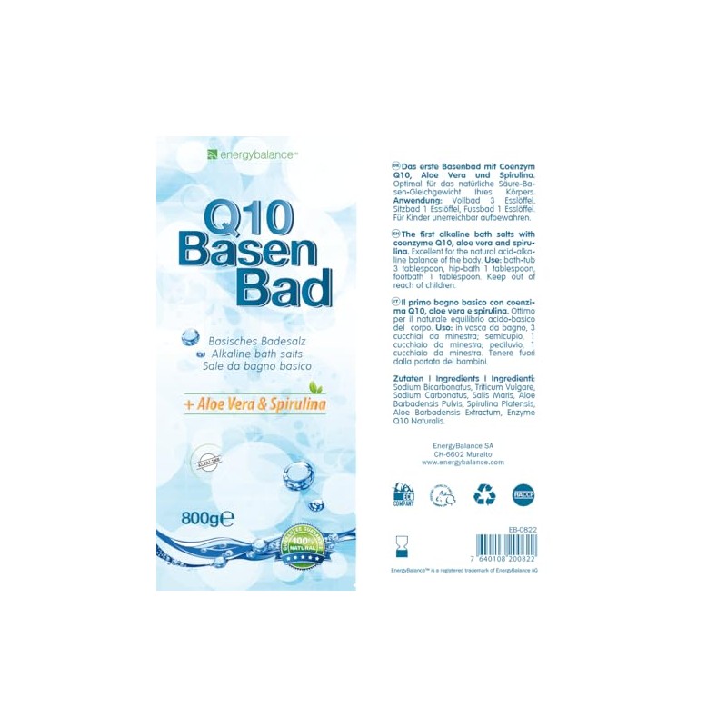 BasenBad - Basic Bath Salt with Q10, Aloe Vera, Spirulina