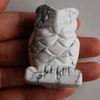 Loveliome 2.0" Natural White Howlite Turquoise Owl Bird Sculpture Statue