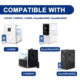 ADDFRESH Humidifier Replacement Filters Compatible with LEVOIT LV600S,LV600HH,OasisMist450S,OasisMist6000S, 20 Pack Humidifier Pads + 2 Pack Humidifier Tank Cleaners