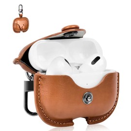 TOORQR For AirPods Pro 2 Case, Air Pods Pro Case, Leather Cover, AirPods Pro 2nd Generation, PU Leather Case, Dustproof, Drop Prevention, Scratch Resistant, Full Protection, Lightweight, LED Light