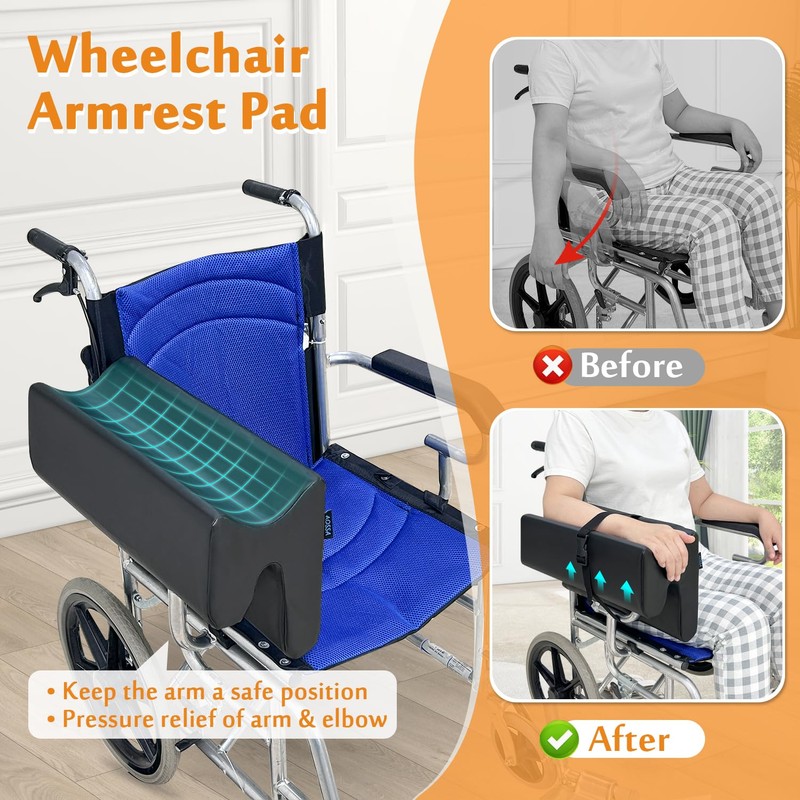 Mybow Lateral Support for Wheelchair Arm Trough, Armrest Pad Cushion