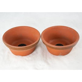 2 x Japanese Tokoname Bonsai Training Pot, Cactus & Succulent Planter with Mesh - 4"x 4"x 1.5" (2X#3) Dark Brown