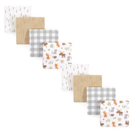 Hudson Baby Unisex Baby Cotton Flannel Receiving Blankets Bundle Set, Woodland, One Size