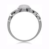 Fashion Stainless Steel Created Moonstone Wedding Engagement Solitaire Ring (Silvery,