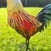 Darthome Metal Rooster Garden Ornament 23x26x8cm Small Farmyard Bird Hand