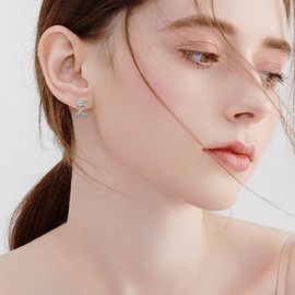 MONGAS Highland Cow Earrings Sterling Silver Cow Earring Jackets Highland Cow Jewelry for Women