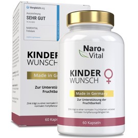 Kinderwunsch Folic Acid (800 μg Folate High Dose), Monk Pepper Extract, Women's Coat Extract, Iodine - 2 Month Supply (60 Capsules) - For Women - Aid for Getting Pregnant