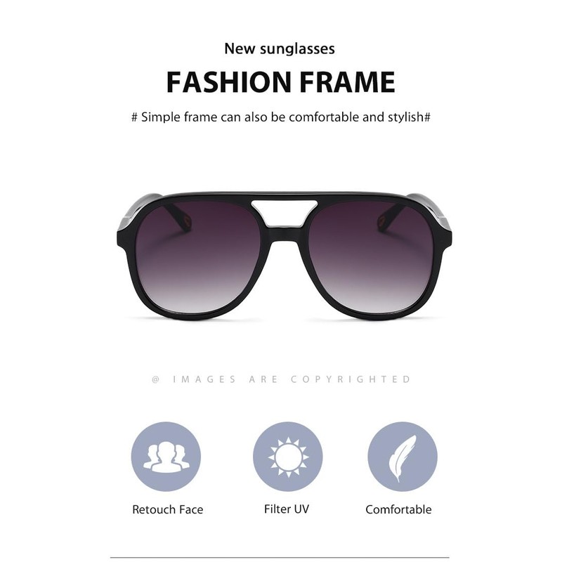 OSAGAMA Vintage Polarisierte Sonnenbrille Pilot Brille Oversized Sunglasses für Damen