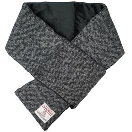 Sleeping Sheep Harris Tweed Short Scarf, Padded, Unisex, Easy to Put On Just Plug, Brushed Back, Case Included, herringbone