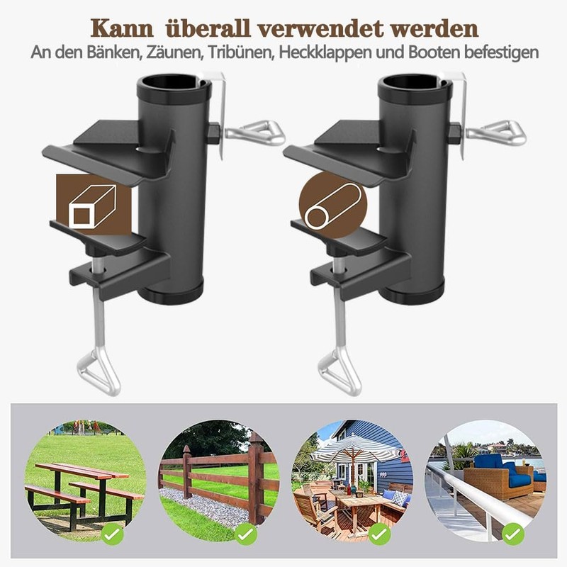 Anyingkai Parasol Holder, Balcony Railing, Adjustable, Space-Saving Parasol Holder, Balcony