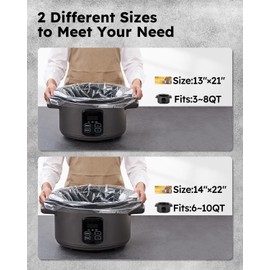 SMARTAKE Slow Cooker Liners 20PCS 13"x 21" Large Disposable Cooking Bags