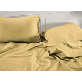 Lane Linen 100% Organic Cotton King Size Pillow Cases Set of 2 - 20"x36" - Certified Organic Cotton - Yellow - Cocoon