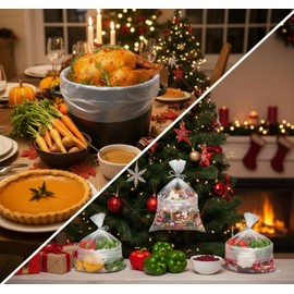 Zonon 25 Pcs Turkey Brine Bags 5 Gallon Bucket Liner Bags 4 Mil for Marinating and Brining Heavy Duty Leak Proof Food Storage Liner for Turkey Chicken Beef (20 x 28 Inch)