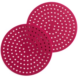 Air Fryer Silicone Liners, Non-Stick, Easy Clean, Reusable Air Fryer Liner Mats Accessories 8” ROUND (2-Pack) “CABERNET” Fits most air fryer models