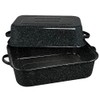 Granite Ware 21-Inch Covered Rectangular Roaster - Enamel Steel Cookware,