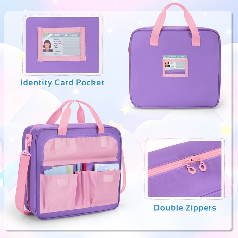 YARWO Zipper Binder Bag for Boys and Girls, 3 Ring