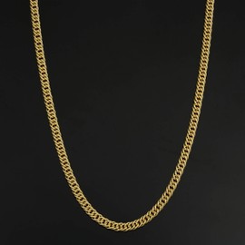 Solid 14k Yellow Gold Filled Double Curb Link Chain Necklace (4.3 mm, 20 inch)