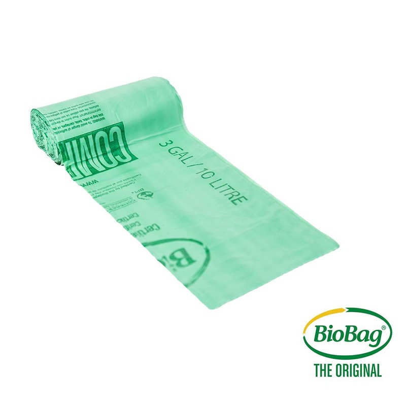 BioBag 3 Gallon Compostable Liners (25 Bags/20 Rolls per Case),