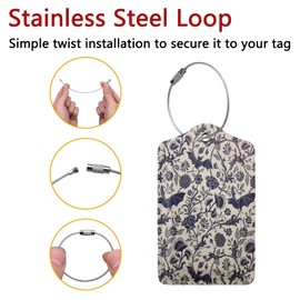 2 Pack Luggage Tags for Suitcases, Travel ID Tags with Privacy Cover, Stainless Steel Loops & Address Card – Cruise Essentials for Women Men Kids Boys Girls, Backpacks & Bags Bat Flower