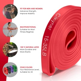 Cikyner Resistance Bands, Pull Up Assist Bands Premium Pull Up Bands Fitness Exercise Stretch Workouts Bands for Pull up, Chin up, Power lifting, Yoga, Pilates, Strength and Training (Red)