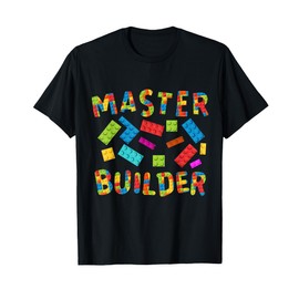 Master Builder Kids Building Blocks Bricks Birthday Boys T-Shirt