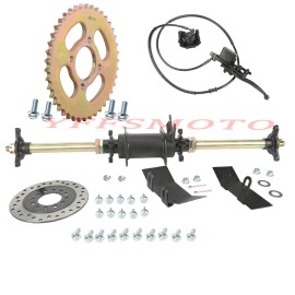 Unbranded 28''inch Rear Shaft Axle Kits 3 Studs Foot or Hand Brake for Trike Drift Go Kart - Axle Kit+428 Sprocket+Foot Brake